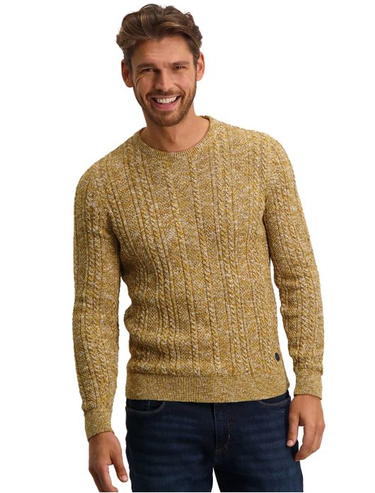 trui State of Art geel effen katoen ronde hals