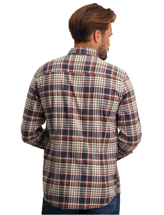 casual overhemd State of Art rood geruit katoen wijde fit