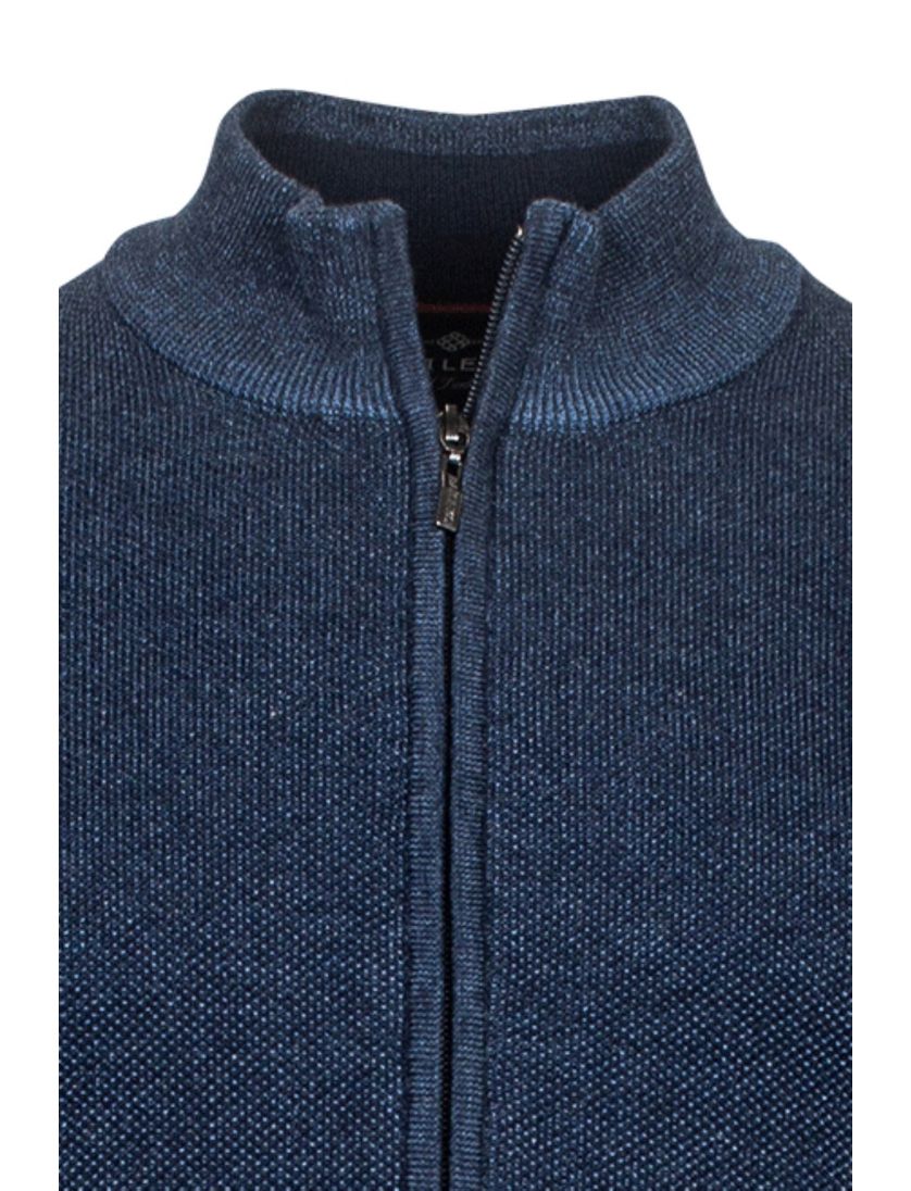 Baileys trui donkerblauw effen katoen opstaande kraag