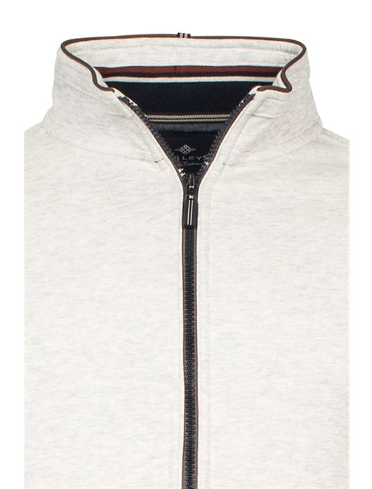 vest Baileys grijs effen katoen opstaande kraag rits