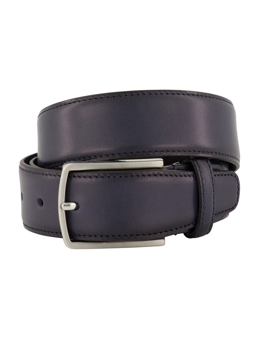 Lindenmann riem donkerblauw leer