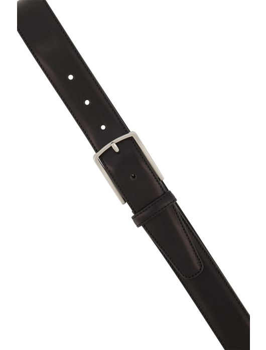 Lindenmann riem zwart effen leer