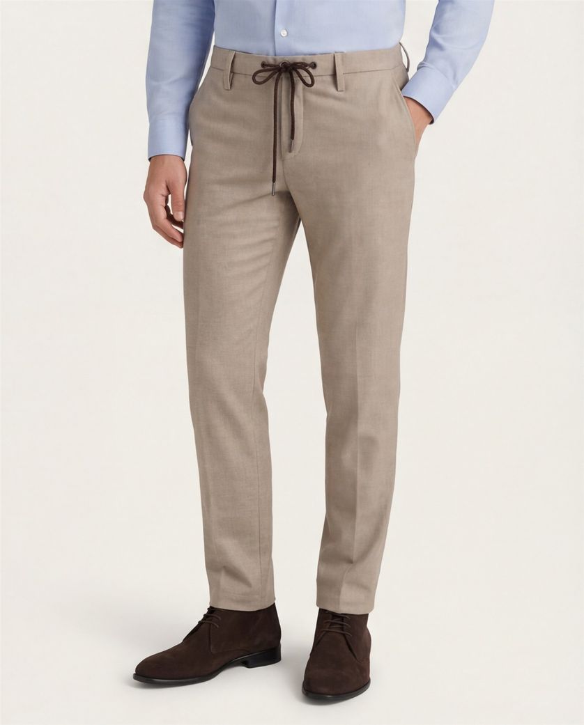 Alberto katoenen elastische band broek beige