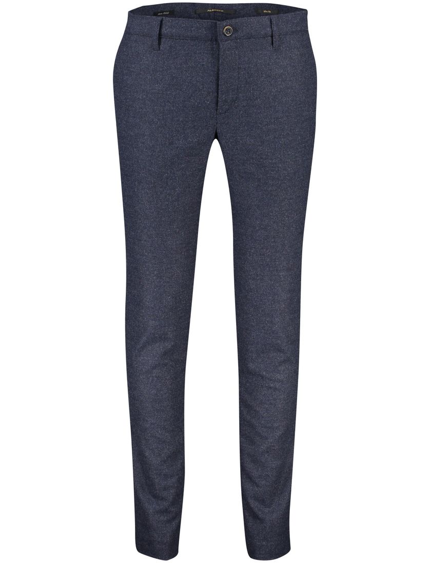 Alberto gemêleerd chino blauw wol