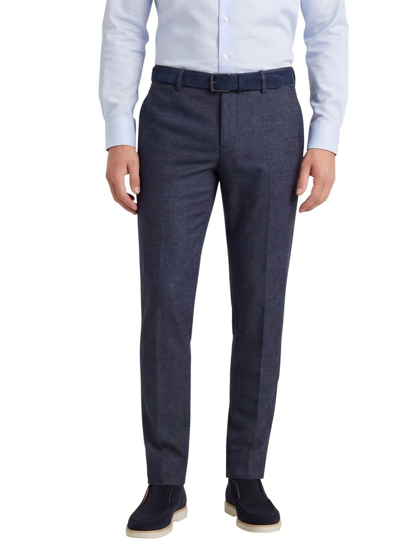 Alberto gemêleerd chino blauw wol