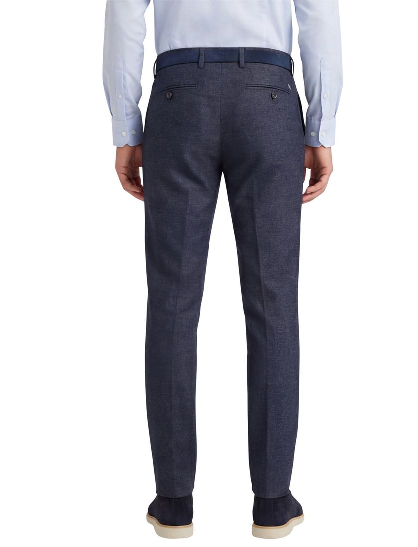 Alberto gemêleerd chino blauw wol