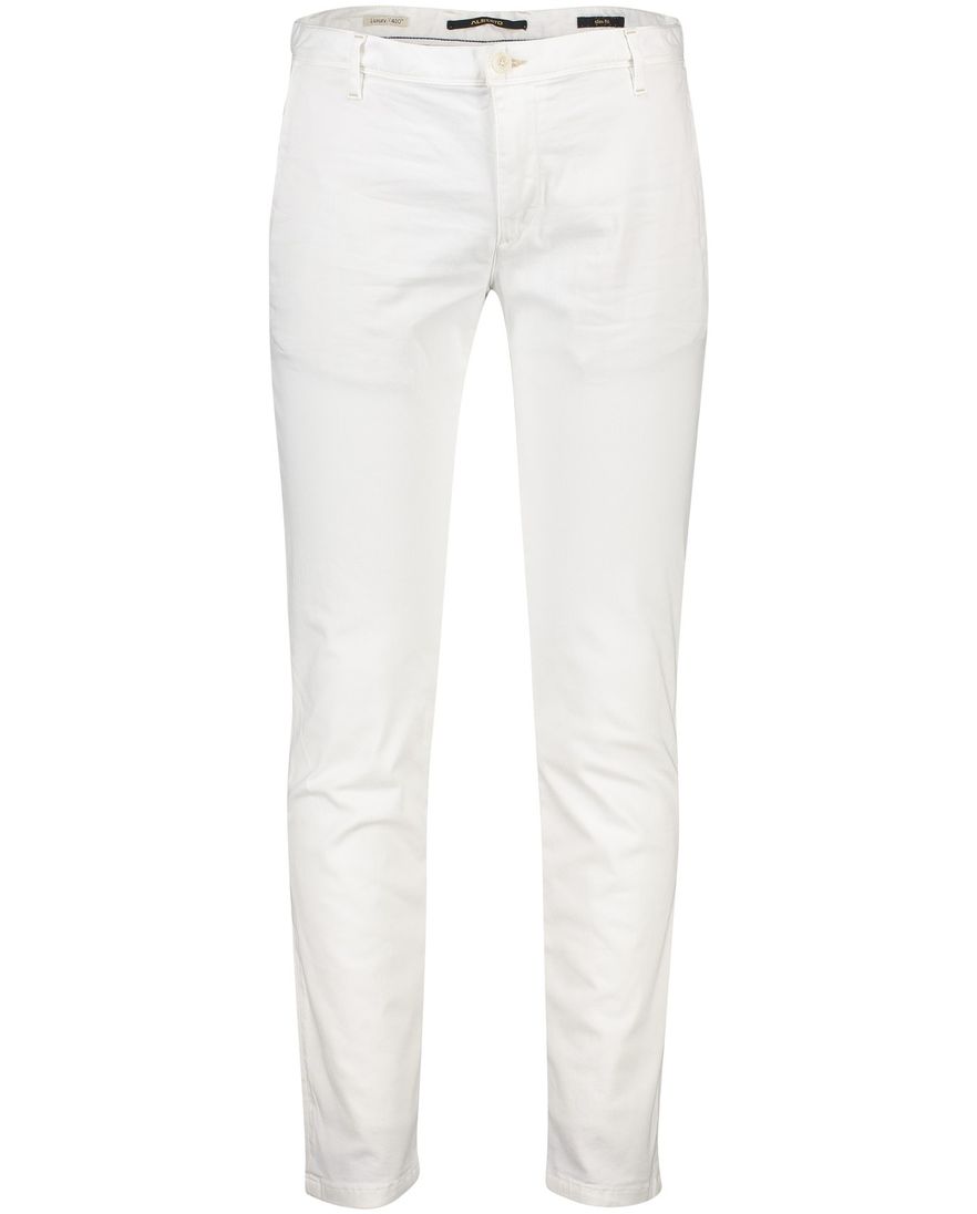 Alberto broek rob slim fit chino wit