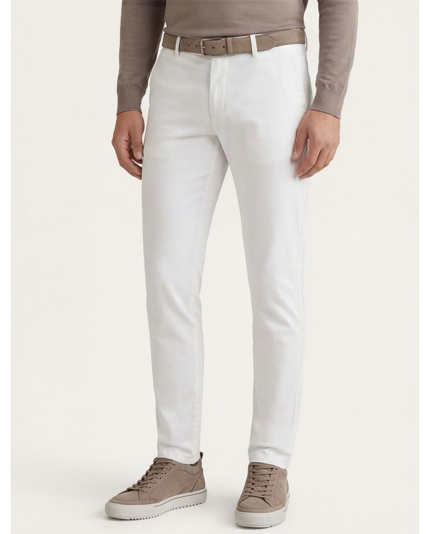 Alberto broek rob slim fit chino wit