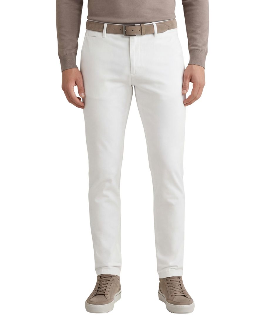 Alberto broek rob slim fit chino wit