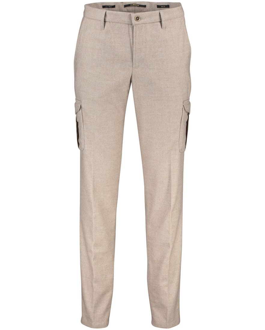 Alberto katoenen broek beige effen