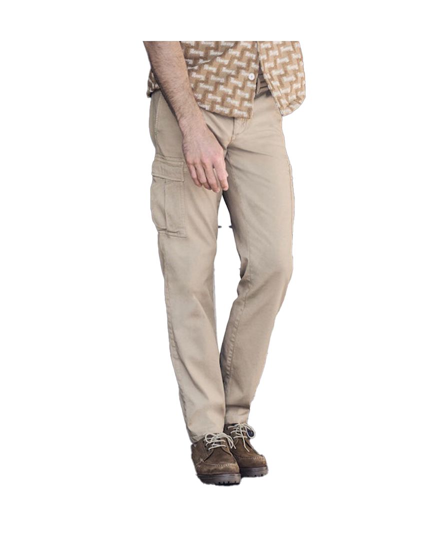 Alberto katoenen broek beige effen