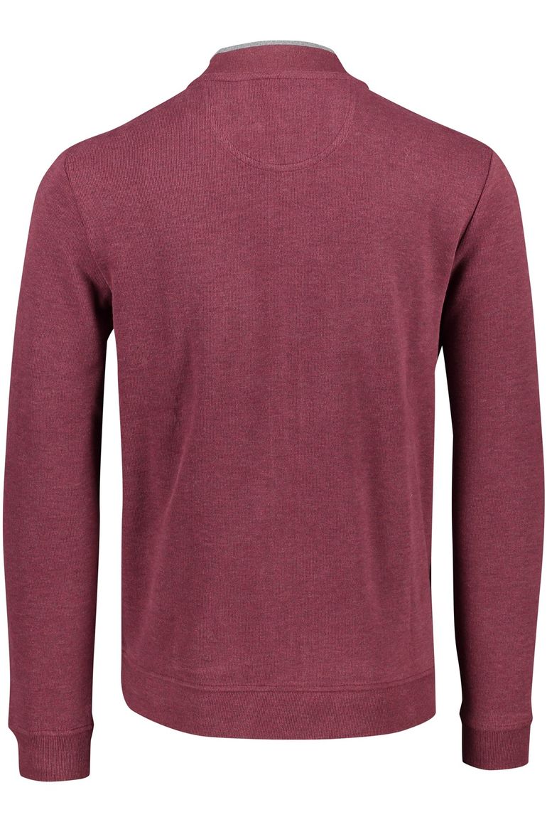 vest Pierre Cardin bordeaux geruit katoen opstaande kraag rits