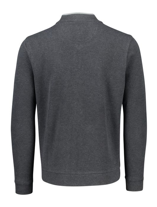 vest Pierre Cardin donkerblauw geruit katoen opstaande kraag rits