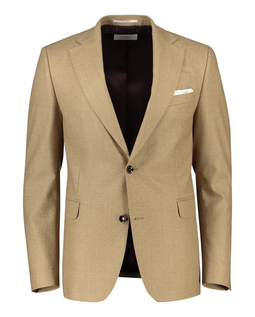 Carl Gross colbert beige effen merinowol normale fit