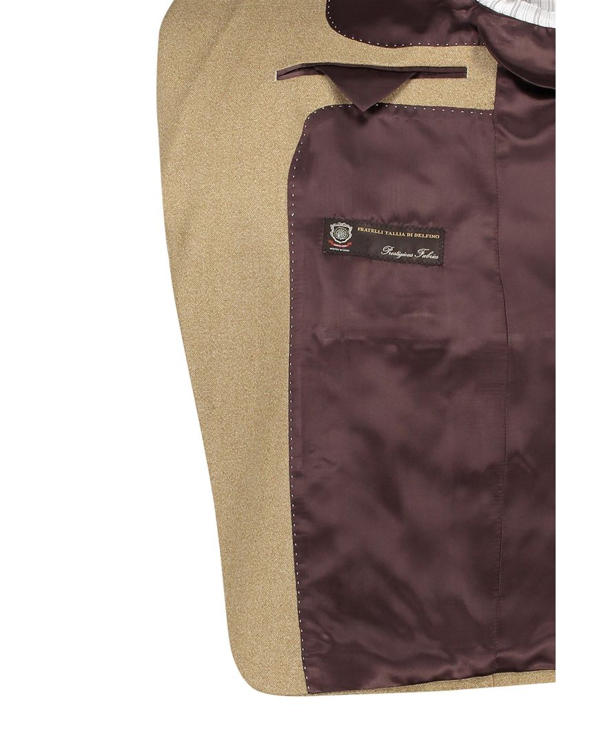 Carl Gross colbert beige effen merinowol normale fit