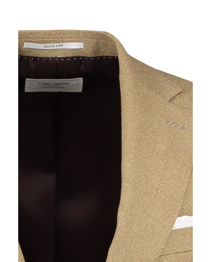 Carl Gross colbert beige effen merinowol normale fit