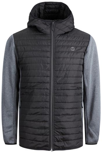 Jack & Jones Tussenjas Jack & Jones Plus Size grijs effen rits normale fit