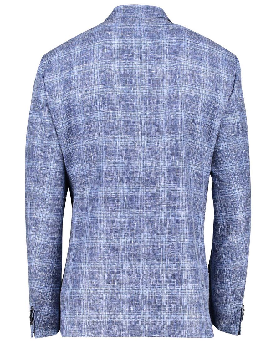 Dressler colbert lichtblauw geruit normale fit