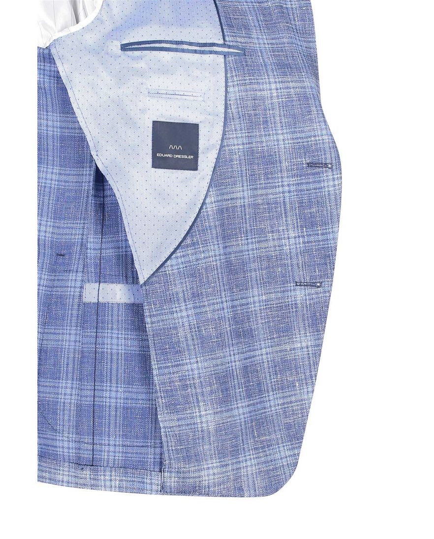 Dressler colbert lichtblauw geruit normale fit