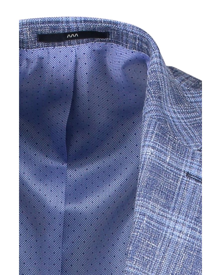 Dressler colbert lichtblauw geruit normale fit