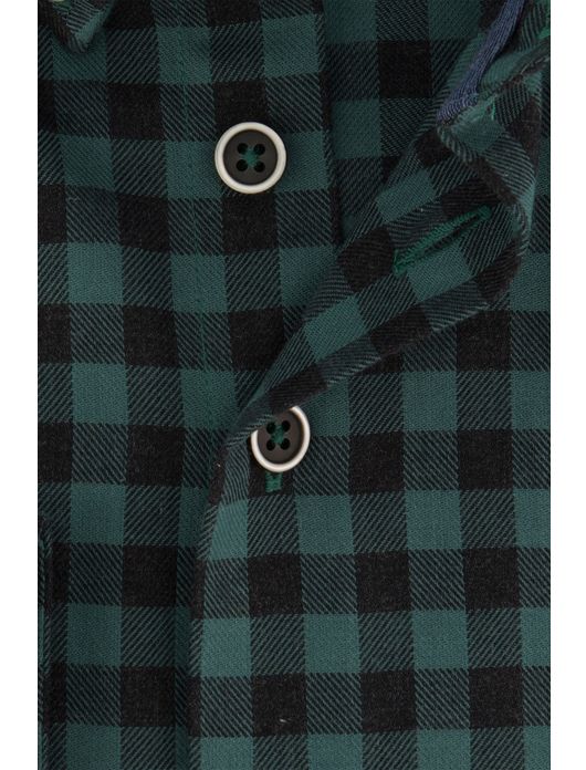 casual overhemd Portofino groen geruit katoen wijde fit