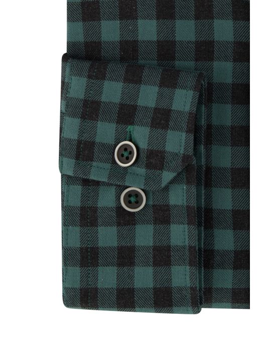 casual overhemd Portofino groen geruit katoen wijde fit