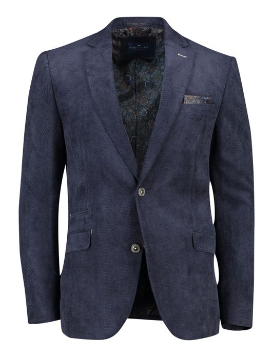 colbert Portofino normale fit donkerblauw effen