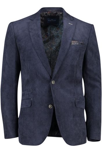 Portofino Portofino colbert normale fit donkerblauw effen