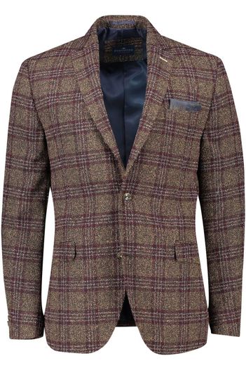 Portofino Portofino colbert normale fit bruin geruit