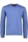 Maerz trui blauw effen merinowol ronde hals