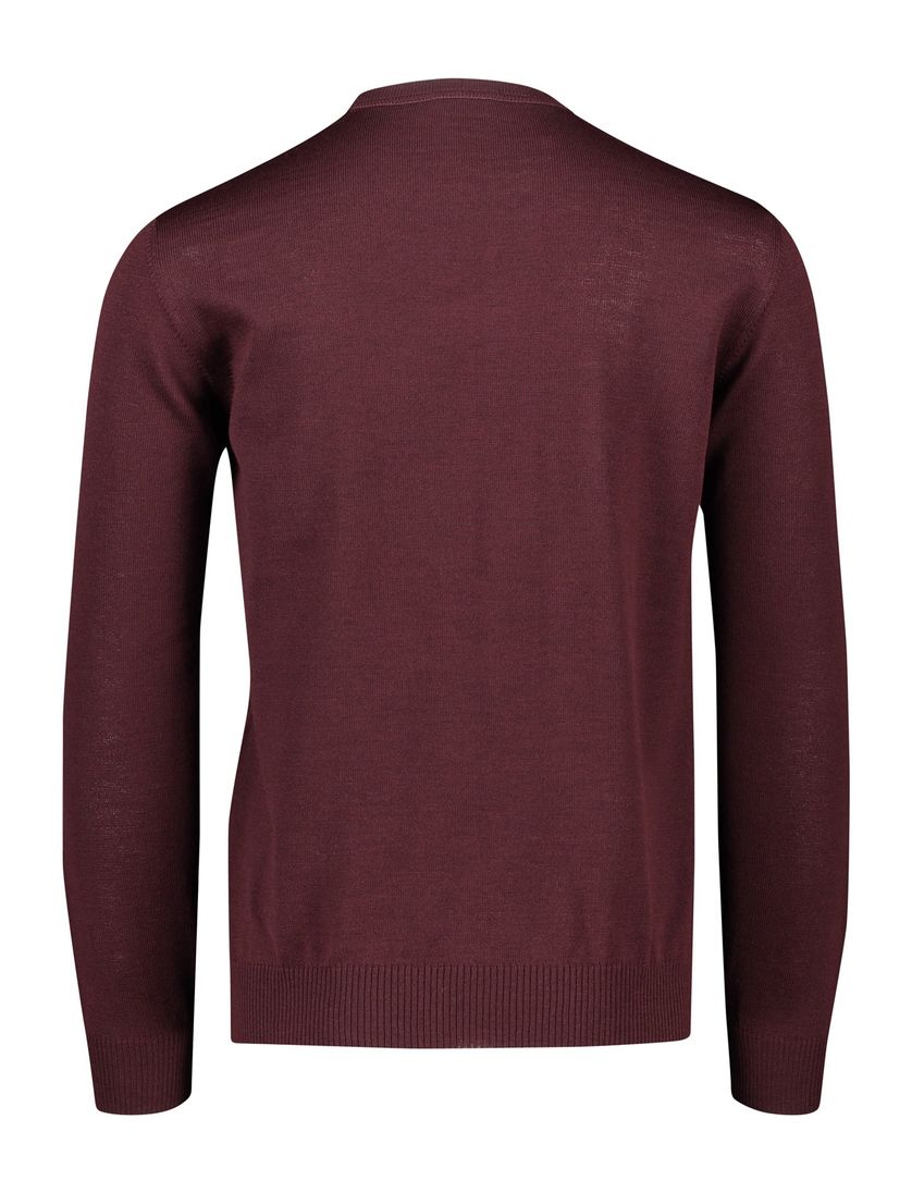 Maerz trui bruin effen merinowol ronde hals