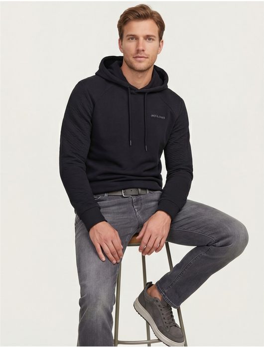 sweater Jack & Jones zwart effen katoen Plus Size