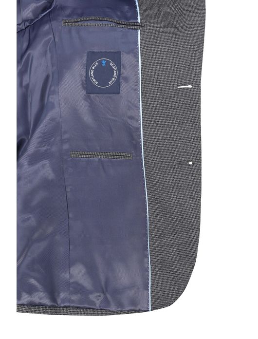 Portofino colbert mix & match grijs geruit merinowol normale fit