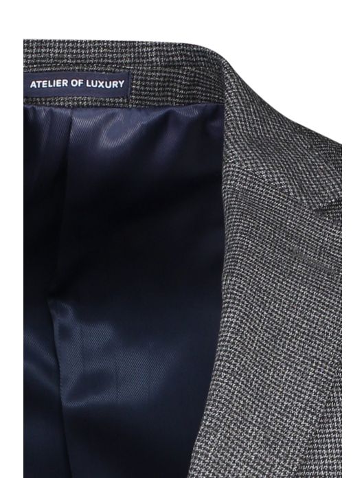 Portofino colbert mix & match grijs geruit merinowol normale fit