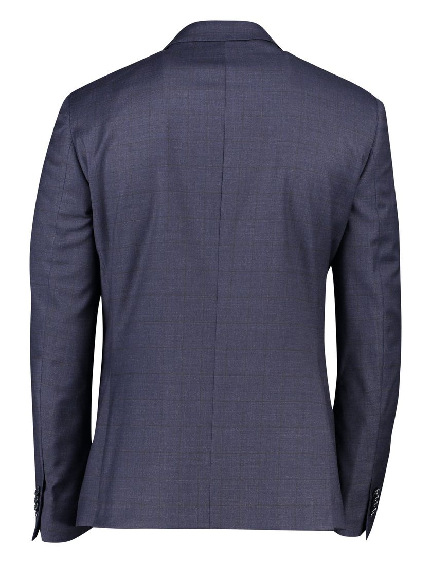 Portofino colbert mix & match donkerblauw geruit merinowol normale fit