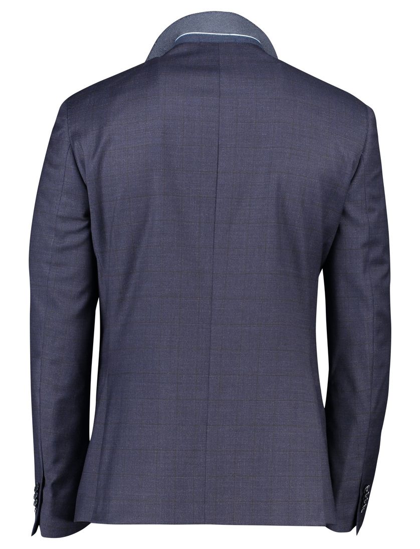 Portofino colbert mix & match donkerblauw geruit merinowol normale fit