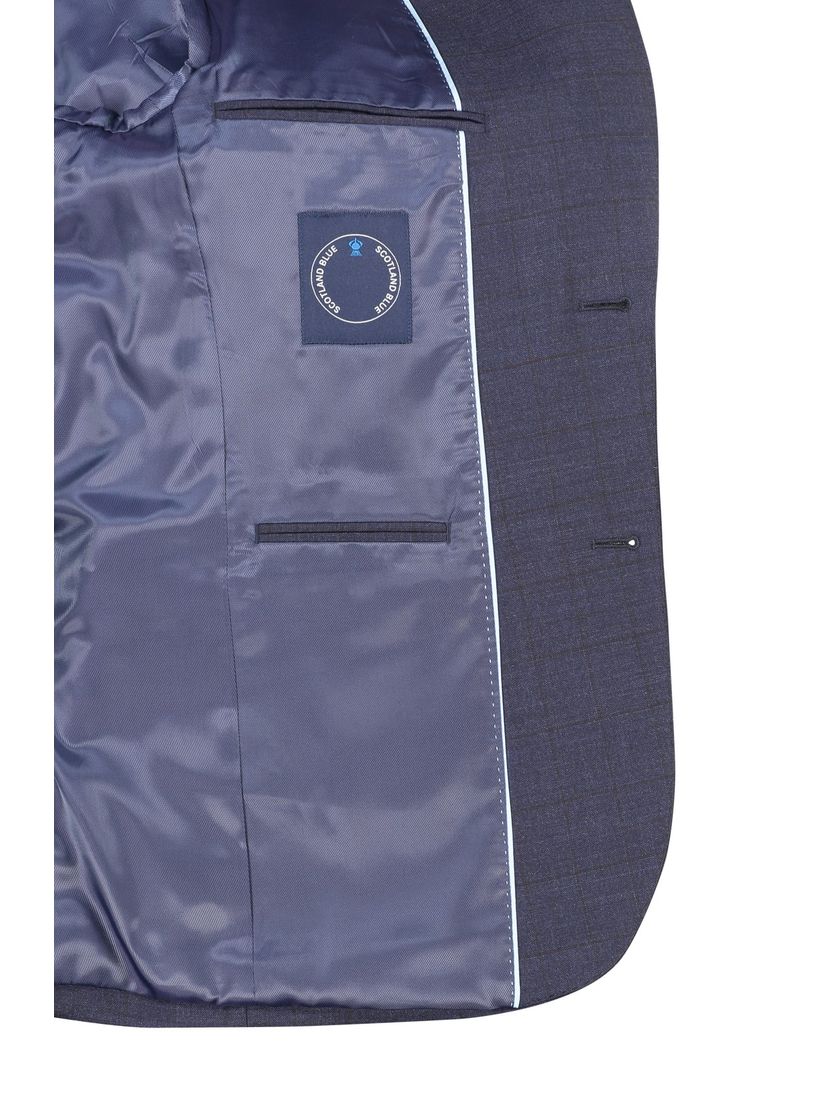 Portofino colbert mix & match donkerblauw geruit merinowol normale fit