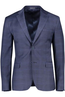 Portofino Portofino colbert mix & match donkerblauw geruit merinowol normale fit