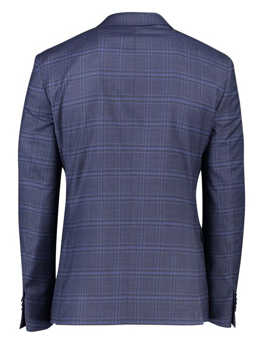 Portofino colbert mix & match donkerblauw geruit merinowol normale fit