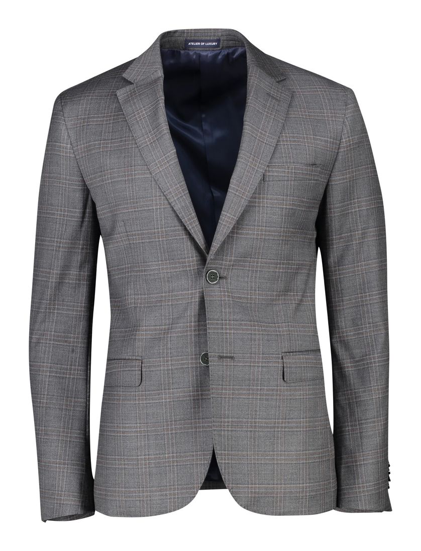 Normale fit Portofino colbert mix & match grijs ruit