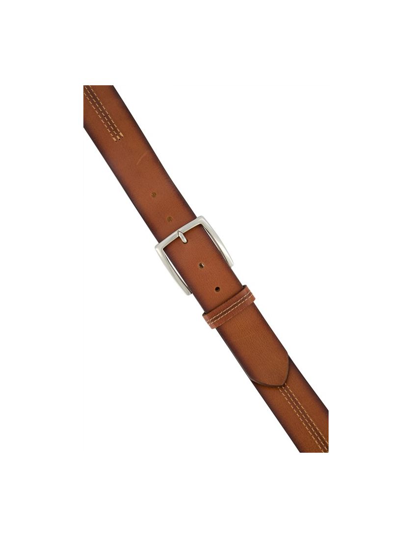 Lindenmann riem bruin effen leer