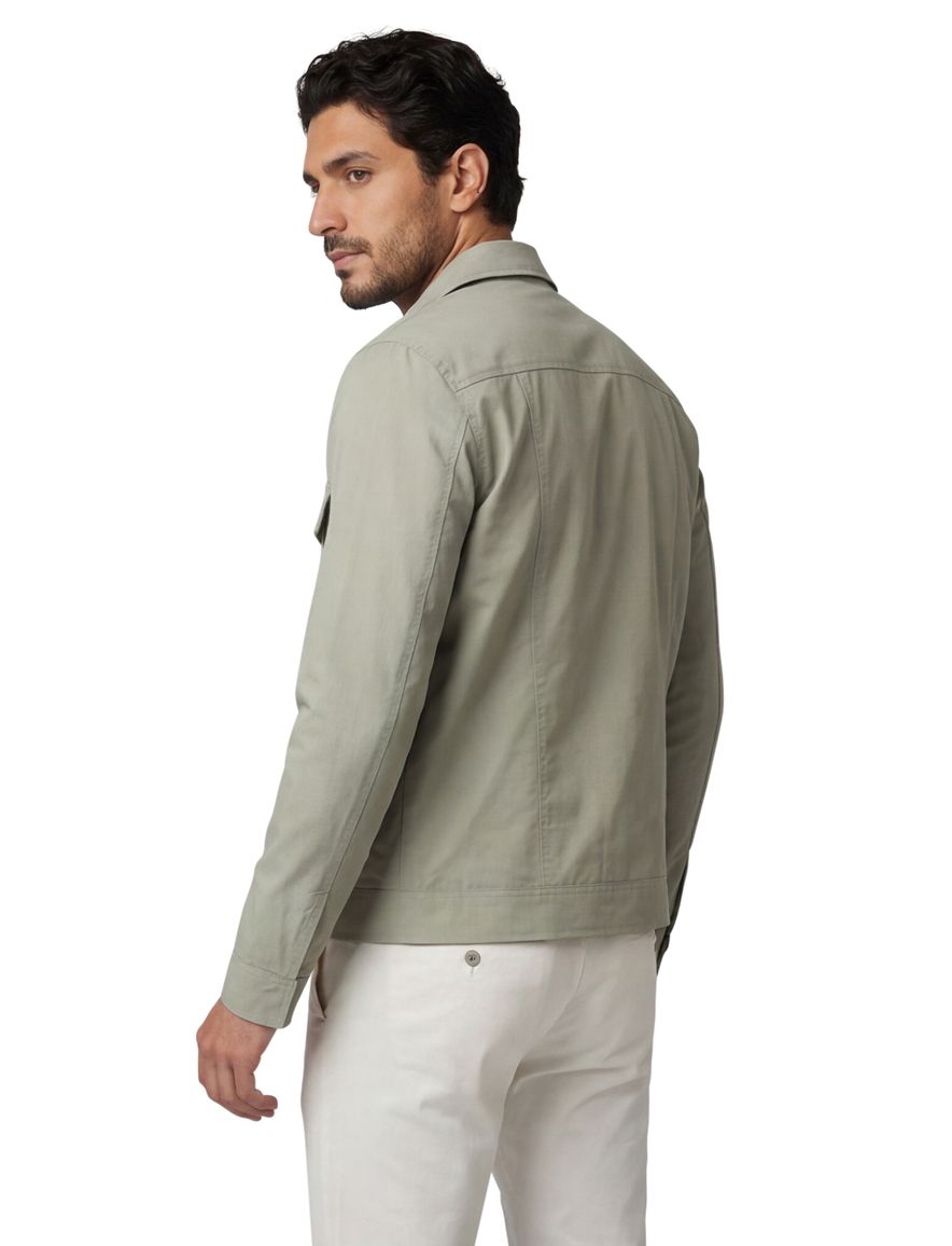 Elvine zomerjas groen effen rits normale fit polokraag