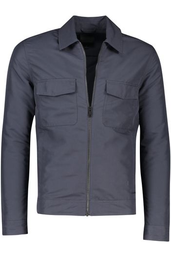 Elvine Elvine zomerjas navy normale fit effen rits borstzakken