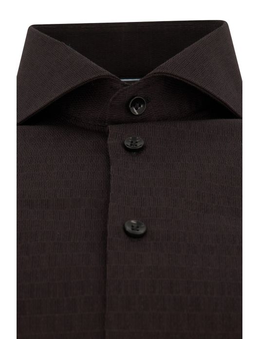 John Miller business overhemd John Miller Tailored Fit normale fit zwart effen katoen