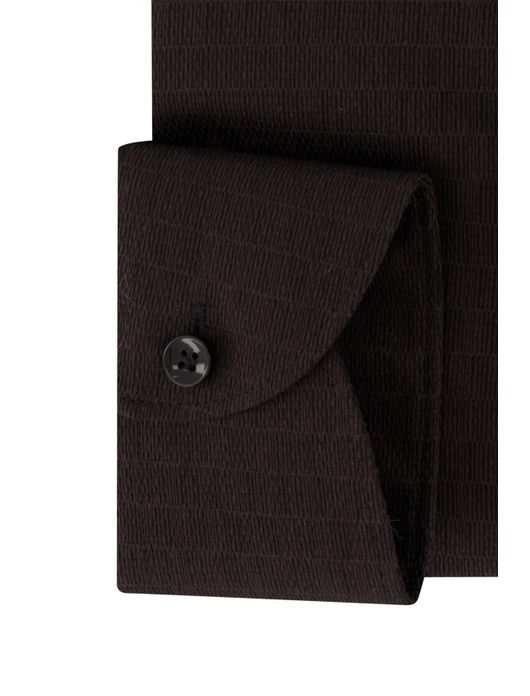 John Miller business overhemd John Miller Tailored Fit normale fit zwart effen katoen