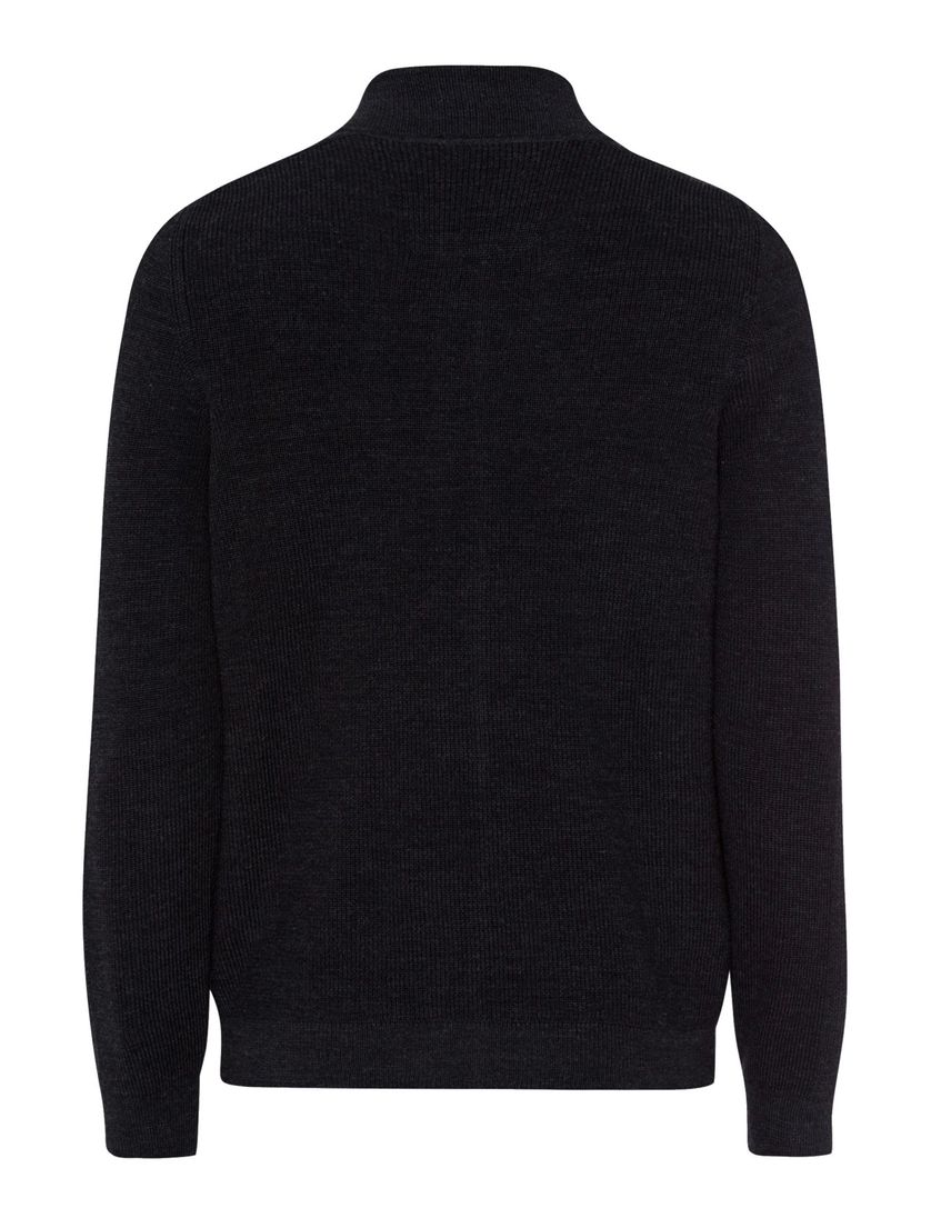 Brax vest effen grijs rits normale fit