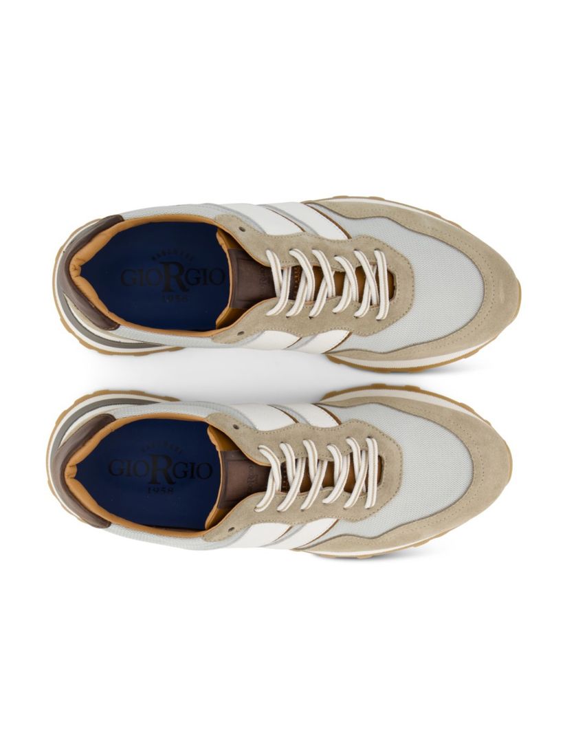 Giorgio Lage sneaker wit beige