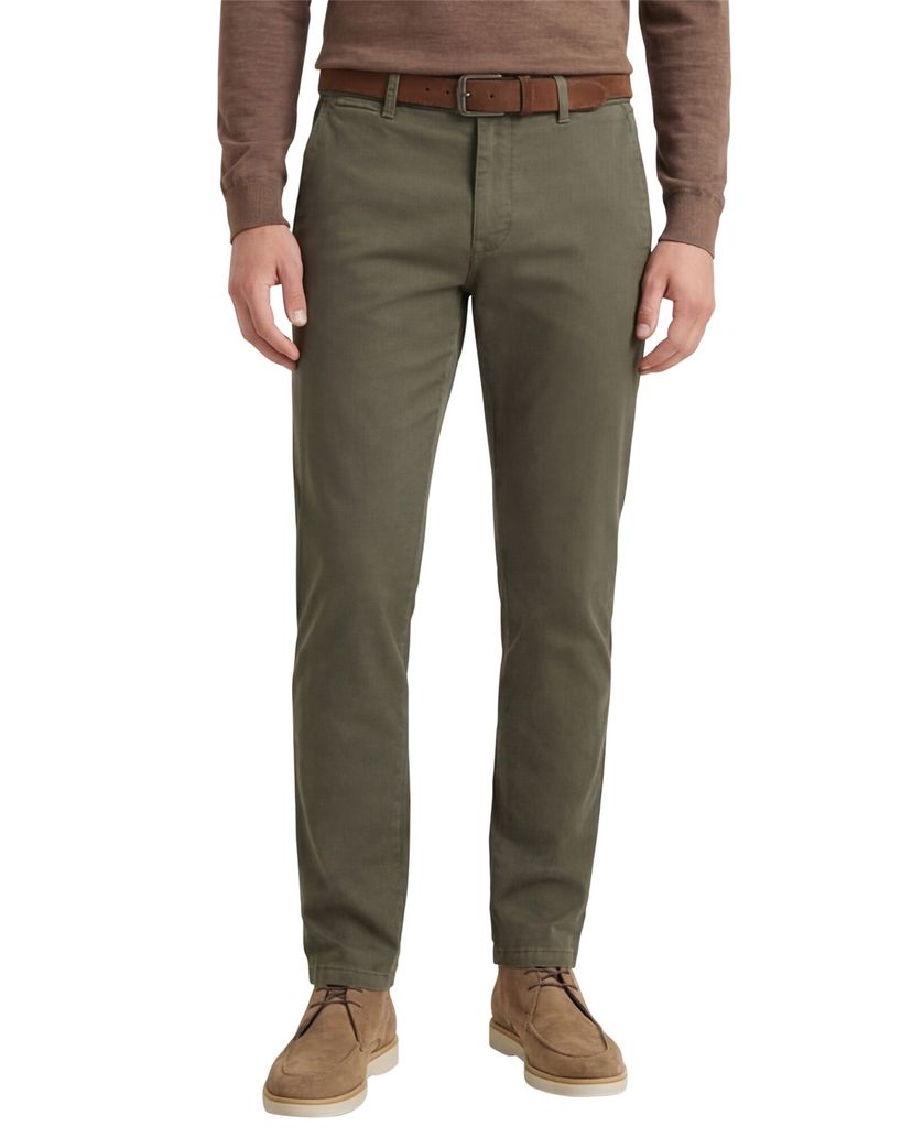 Eurex katoenen broek groen effen katoen chino