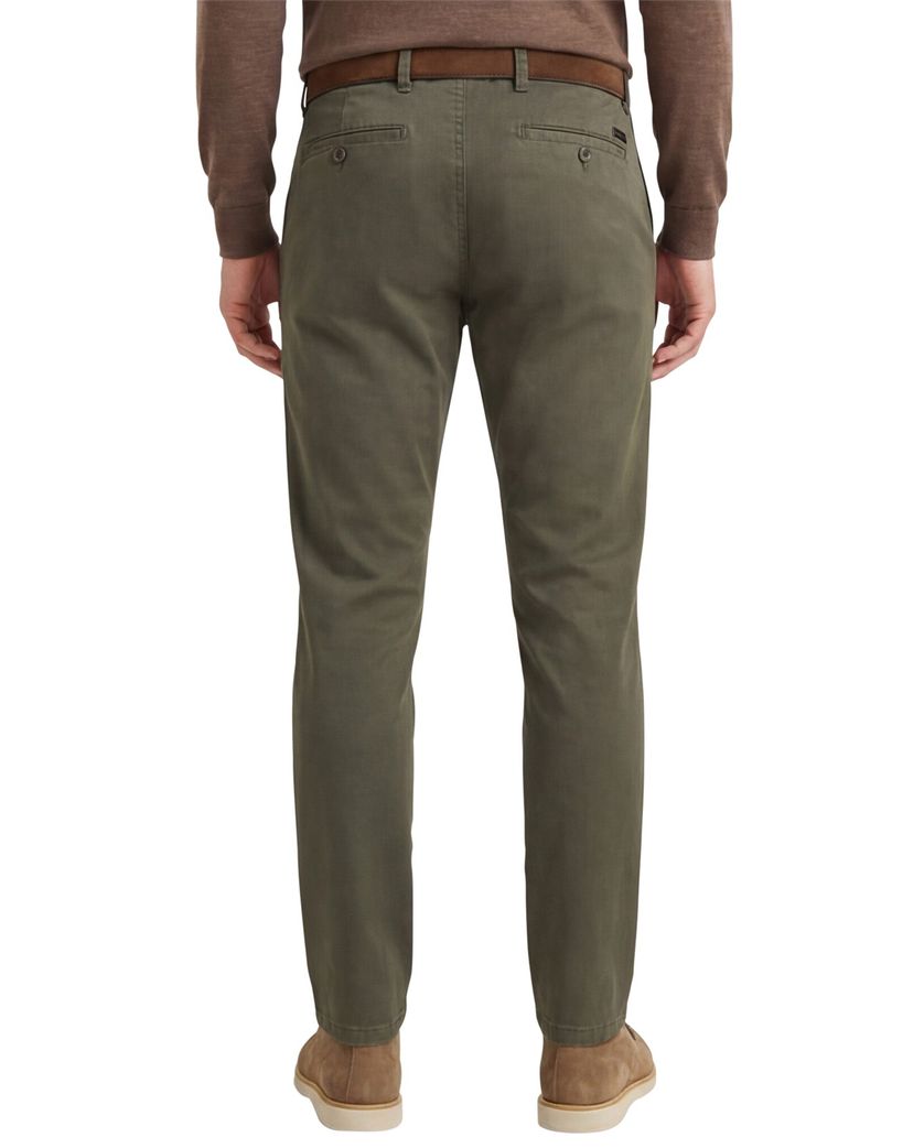 Eurex katoenen broek groen effen katoen chino