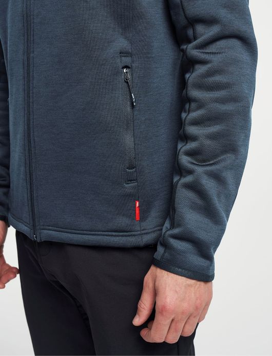 vest Tenson blauw effen opstaande kraag rits